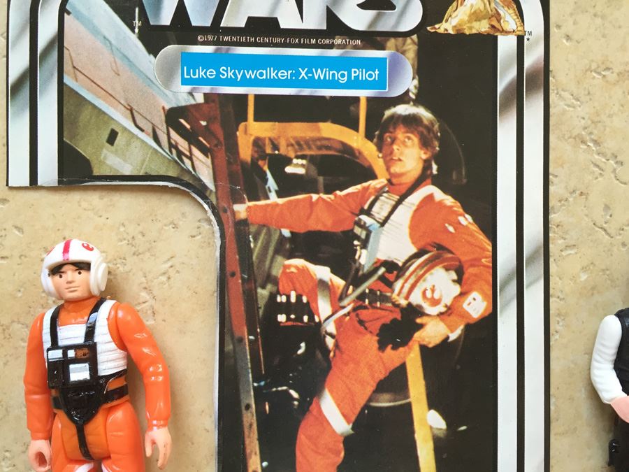 STAR WARS Kenner Action Figure 1978 Luke Skywalker X-Wing Pilot And 1977 Hans Solo With Portion Of Cards Excellent Condition Never Played With [Photo 6]