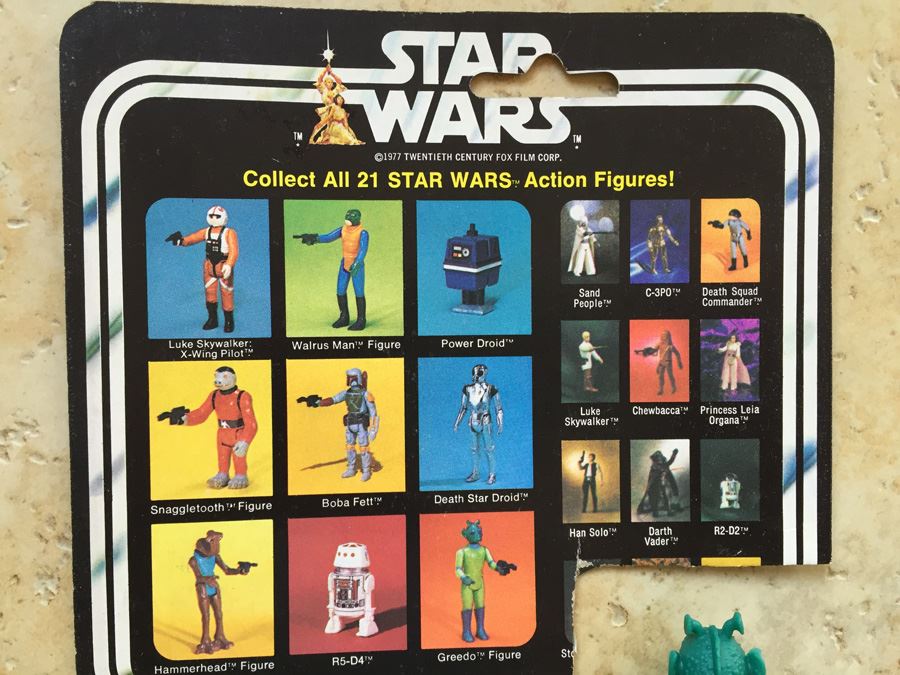 STAR WARS Kenner Action Figure 1978 Walrus Man And 1978 Greedo With Portion Of Cards Excellent Condition Never Played With Extra Gun [Photo 21]