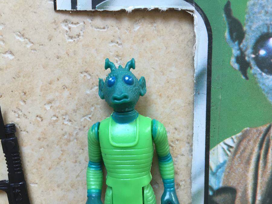 STAR WARS Kenner Action Figure 1978 Walrus Man And 1978 Greedo With Portion Of Cards Excellent Condition Never Played With Extra Gun [Photo 17]