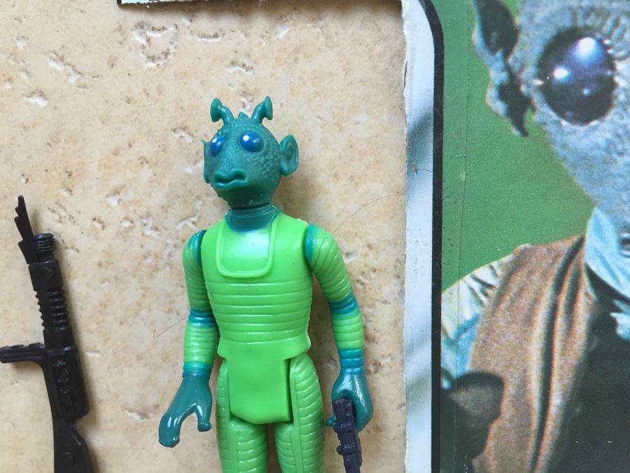STAR WARS Kenner Action Figure 1978 Walrus Man And 1978 Greedo With Portion Of Cards Excellent Condition Never Played With Extra Gun [Photo 18]