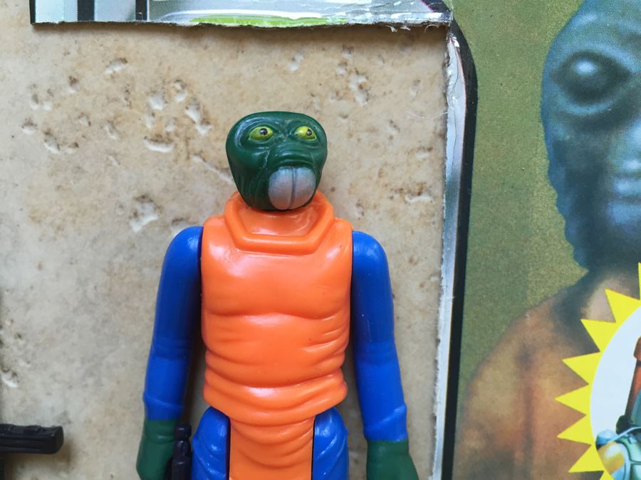 STAR WARS Kenner Action Figure 1978 Walrus Man And 1978 Greedo With Portion Of Cards Excellent Condition Never Played With Extra Gun [Photo 6]