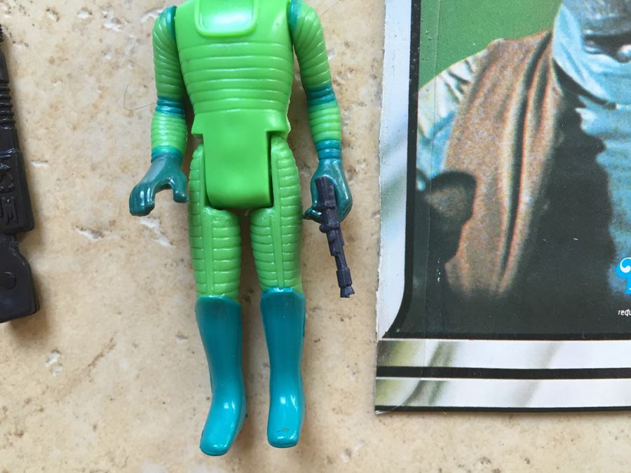 STAR WARS Kenner Action Figure 1978 Walrus Man And 1978 Greedo With Portion Of Cards Excellent Condition Never Played With Extra Gun [Photo 19]