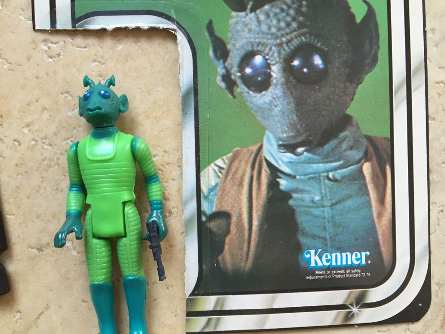 STAR WARS Kenner Action Figure 1978 Walrus Man And 1978 Greedo With Portion Of Cards Excellent Condition Never Played With Extra Gun [Photo 3]