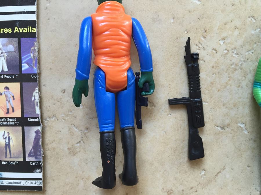 STAR WARS Kenner Action Figure 1978 Walrus Man And 1978 Greedo With Portion Of Cards Excellent Condition Never Played With Extra Gun [Photo 14]
