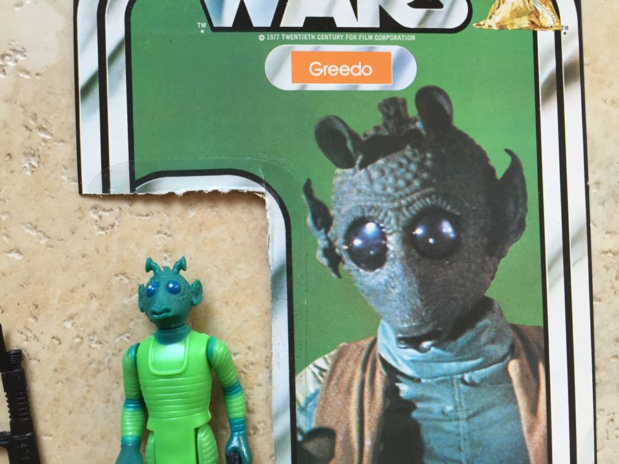 STAR WARS Kenner Action Figure 1978 Walrus Man And 1978 Greedo With Portion Of Cards Excellent Condition Never Played With Extra Gun [Photo 16]