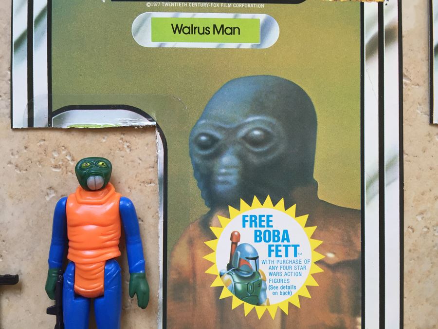 STAR WARS Kenner Action Figure 1978 Walrus Man And 1978 Greedo With Portion Of Cards Excellent Condition Never Played With Extra Gun [Photo 5]