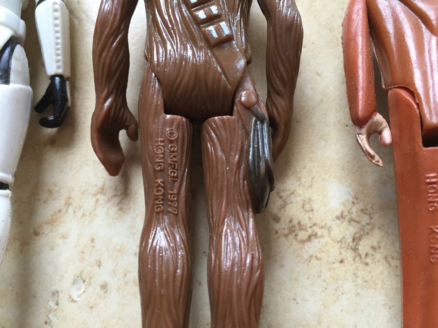 STAR WARS Kenner Action Figure Vintage 1977 Ben (Obi-Wan) Kenobi,  Chewbacca And Stormtrooper [Photo 10]