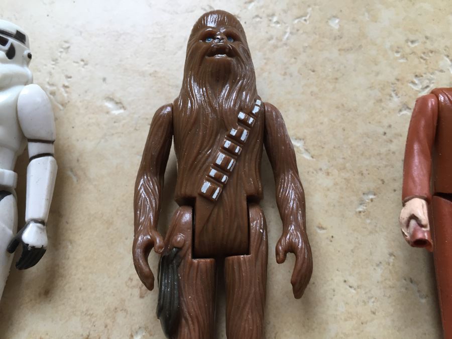 STAR WARS Kenner Action Figure Vintage 1977 Ben (Obi-Wan) Kenobi,  Chewbacca And Stormtrooper [Photo 3]