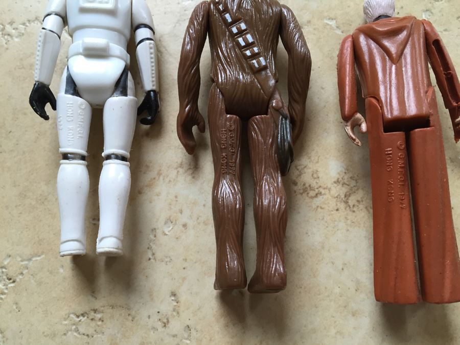 STAR WARS Kenner Action Figure Vintage 1977 Ben (Obi-Wan) Kenobi,  Chewbacca And Stormtrooper [Photo 8]