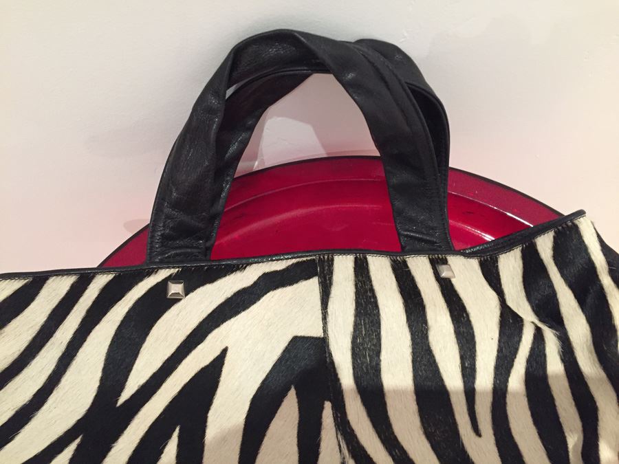 Genuine Leather Nordstrom Zebra Print Handbag Made In Italy [Photo 5]