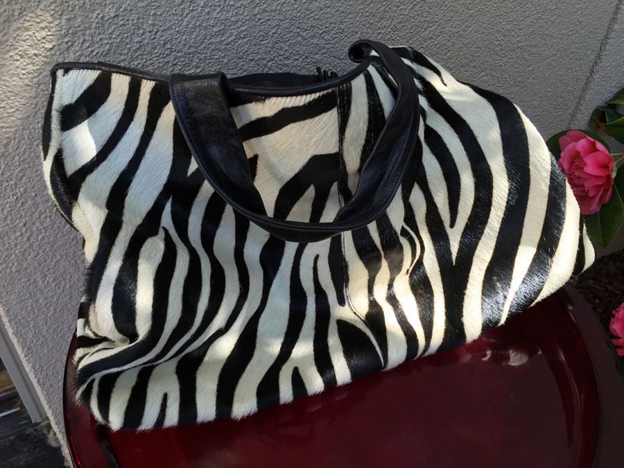 Genuine Leather Nordstrom Zebra Print Handbag Made In Italy [Photo 1]