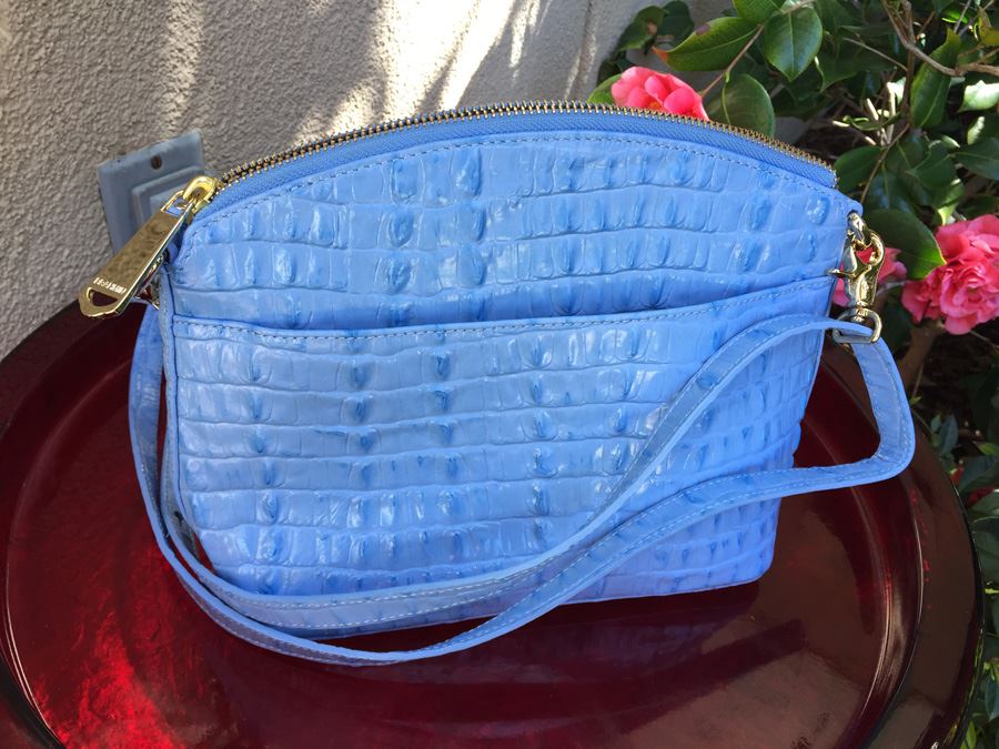 BRAHMIN Croc Embossed Leather Handbag