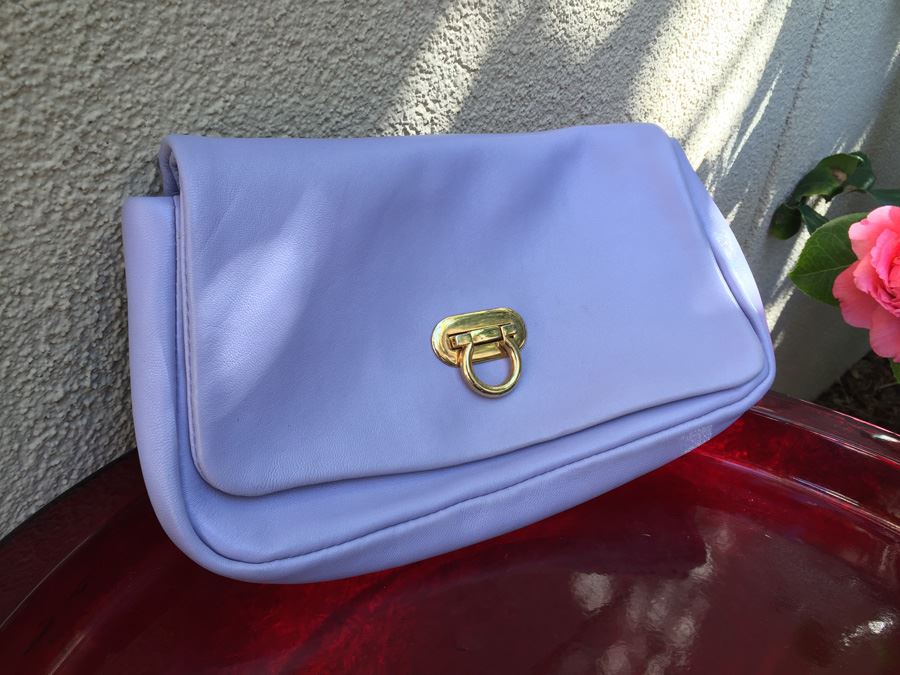 Genuine Leather Italian Handbag With Gold Tone Chain Shoulder Strap [Photo 5]