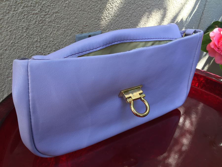 Genuine Leather Italian Handbag With Gold Tone Chain Shoulder Strap [Photo 10]