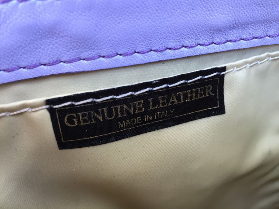 Genuine Leather Italian Handbag With Gold Tone Chain Shoulder Strap [Photo 3]