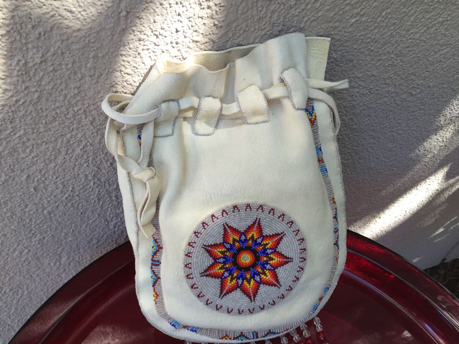 Robert Littleman Buckskin Beaded Purse Oklahoma [Photo 5]