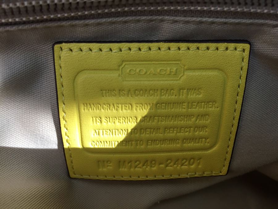 Yellow COACH Leather Shoulder Bag Handbag With Dust Cover [Photo 3]
