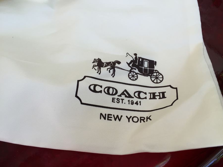 Yellow COACH Leather Shoulder Bag Handbag With Dust Cover [Photo 7]