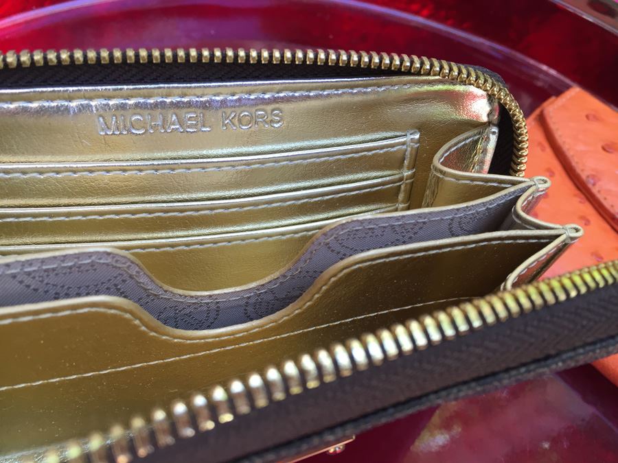 Pair Of Change Purses Wallets Ostrich Leather And Michael Kors [Photo 6]
