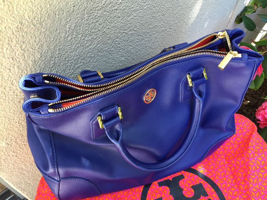 Blue Tory Burch Handbag With Dust Cover [Photo 7]