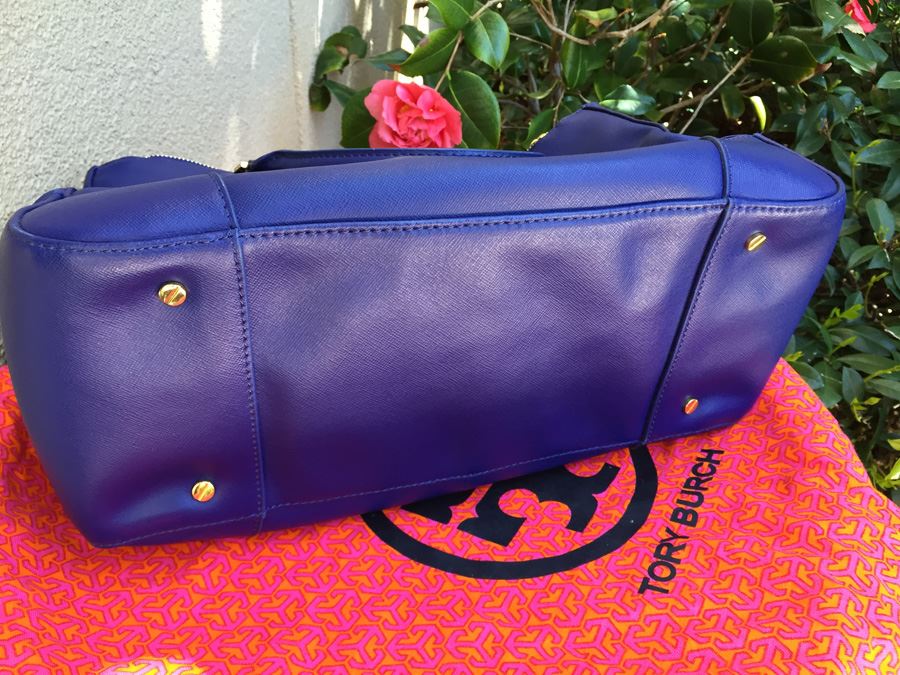 Blue Tory Burch Handbag With Dust Cover
