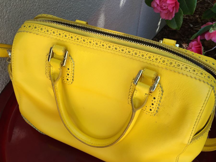 tory burch yellow clutch