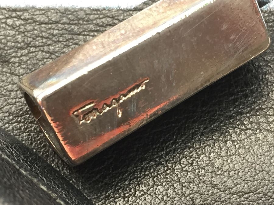 Black Leather Salvatore Farragamo Shoulder Bag Handbag Made In Italy [Photo 7]