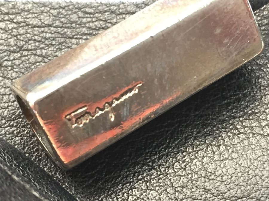 Black Leather Salvatore Farragamo Shoulder Bag Handbag Made In Italy [Photo 6]