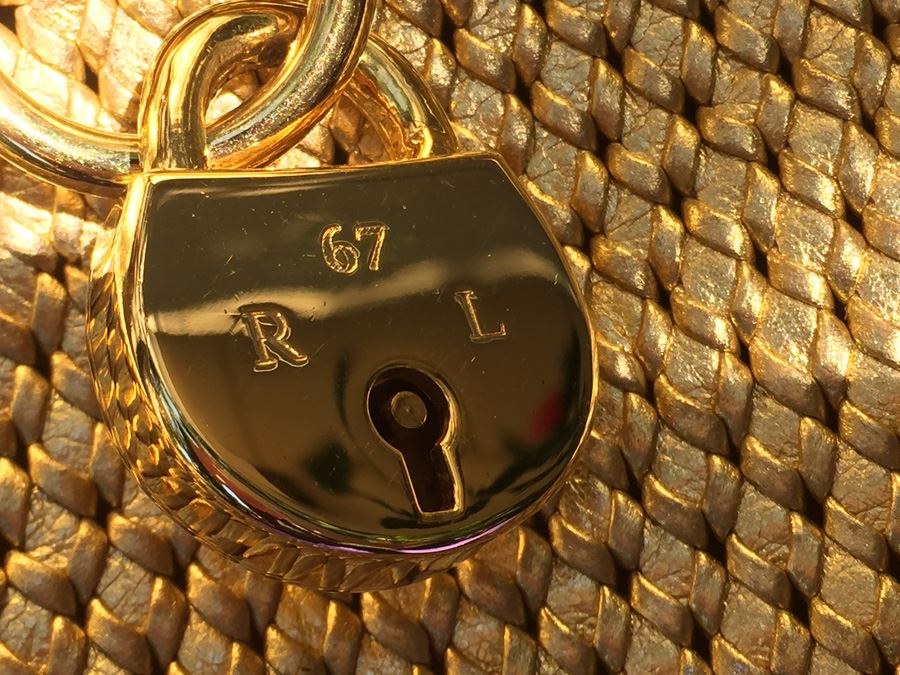 Gold Tone Ralph Lauren Handbag With Dust Cover [Photo 2]