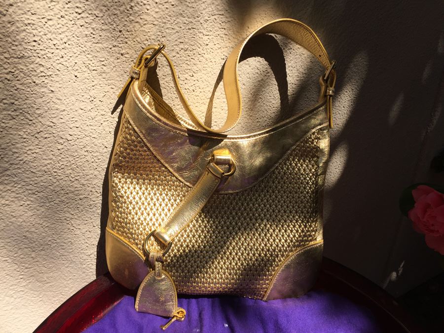 Gold Tone Ralph Lauren Handbag With Dust Cover [Photo 3]