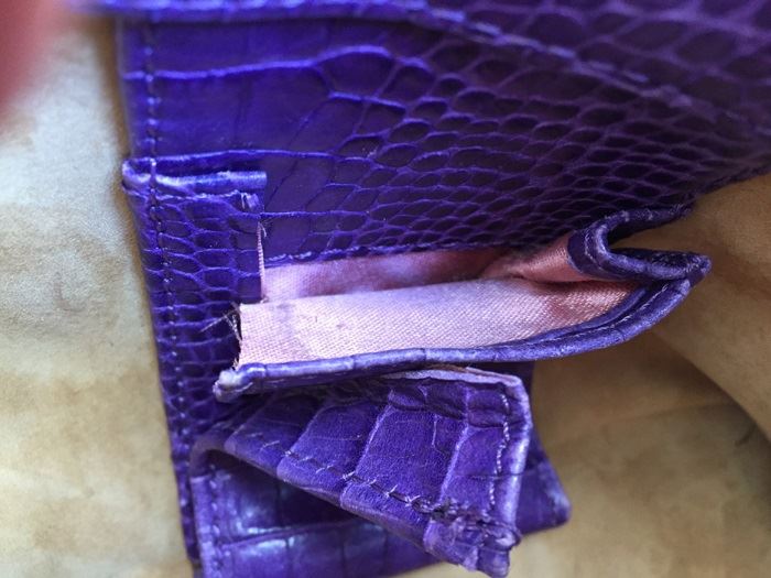 Purple SMYTHSON Croc Embossed Handbag [Photo 10]