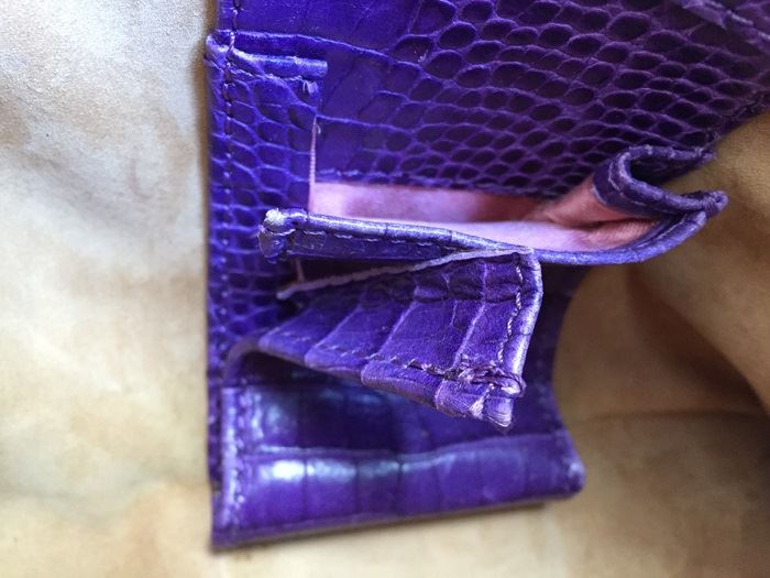 Purple SMYTHSON Croc Embossed Handbag [Photo 9]