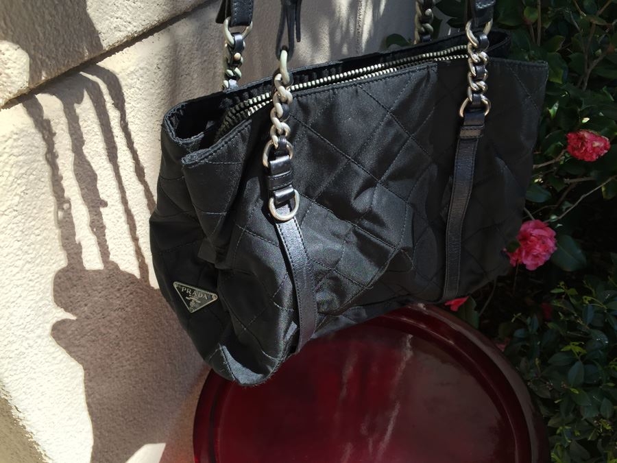 Black PRADA Shoulder Bag Handbag With Dust Cover [Photo 6]