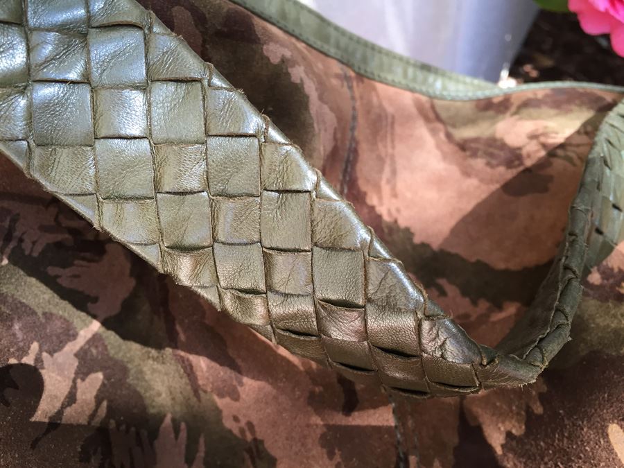 Bottega Veneta Leather Shoulder Bag Handbag With Woven Strap Made In Italy [Photo 4]