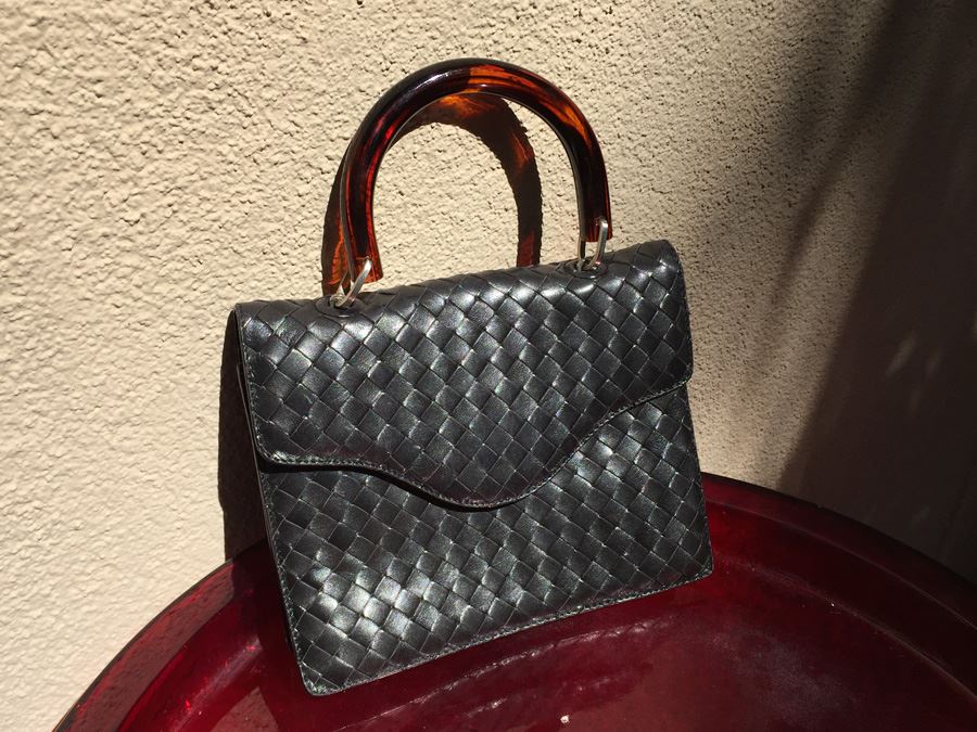 Black Bottega Veneta Woven Leather Handbag Made In Italy [Photo 4]
