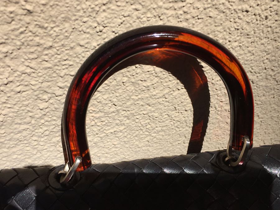 Black Bottega Veneta Woven Leather Handbag Made In Italy [Photo 6]