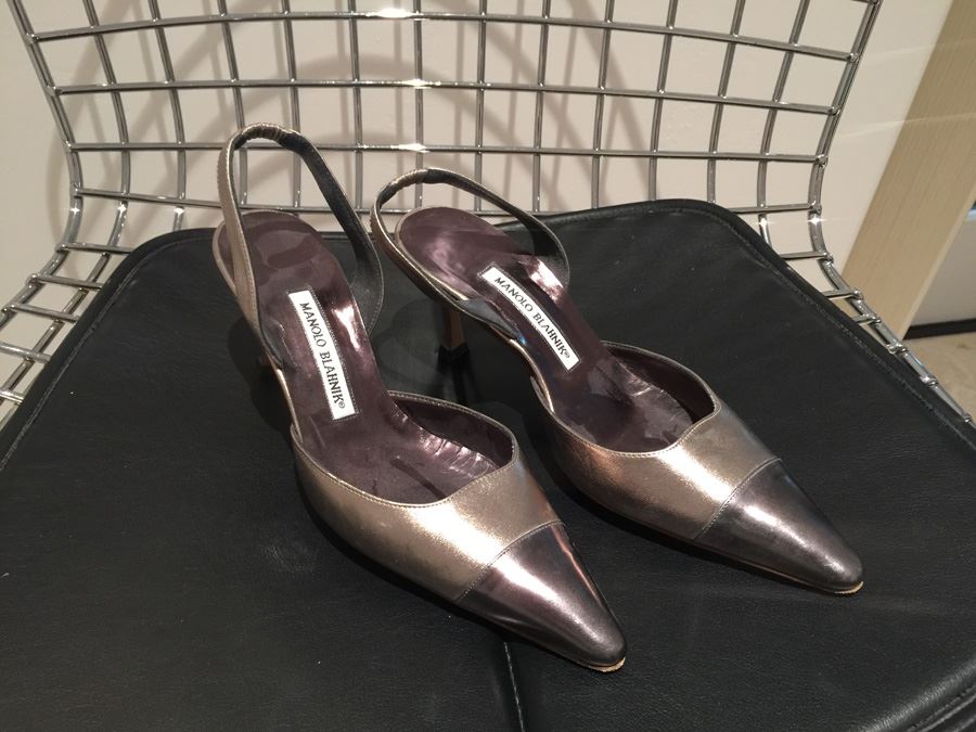 MANOLO BLAHNIK Shoes Hand Made In Italy Size 37 1/2