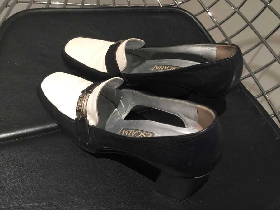 ESCADA Black & White Shoes Size 6 1/2 B Made In Italy [Photo 2]