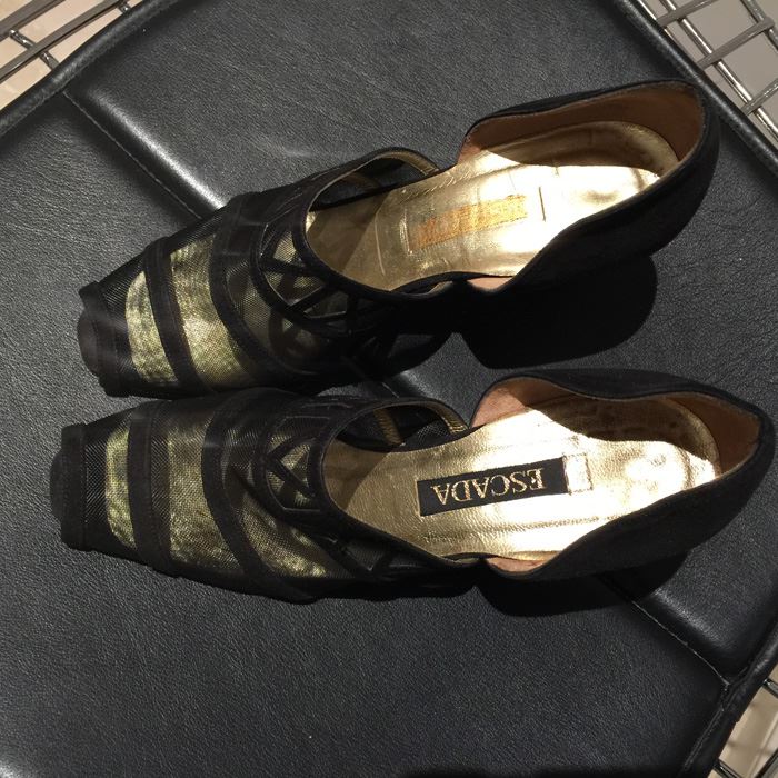 ESCADA Black Shoes Size 6 1/2 B Made In Italy [Photo 8]