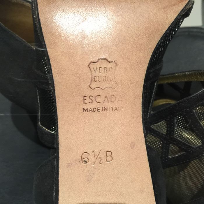 ESCADA Black Shoes Size 6 1/2 B Made In Italy