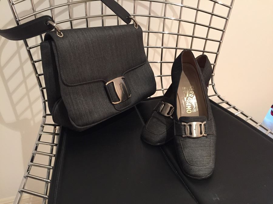 Salvatore Farragamo Shoes Size 7B With Matching Handbag [Photo 5]