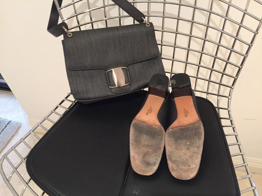 Salvatore Farragamo Shoes Size 7B With Matching Handbag [Photo 6]