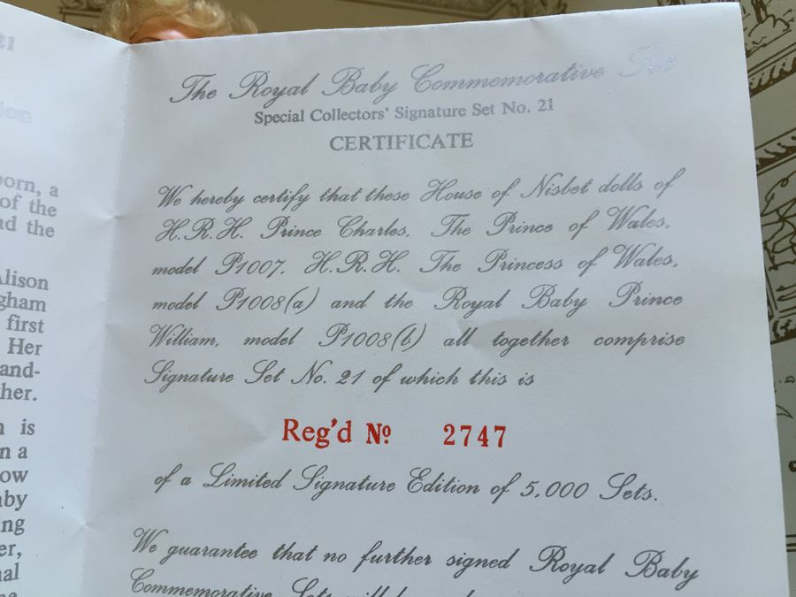 Peggy Nisbet Limited Edition Birth Of A Royal Baby Boy Collector's Signature Set In Box Signed [Photo 22]