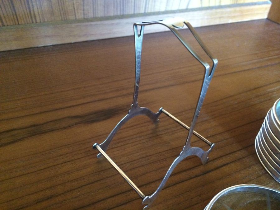 Sterling Silver & Glass Coaster Set [Photo 4]