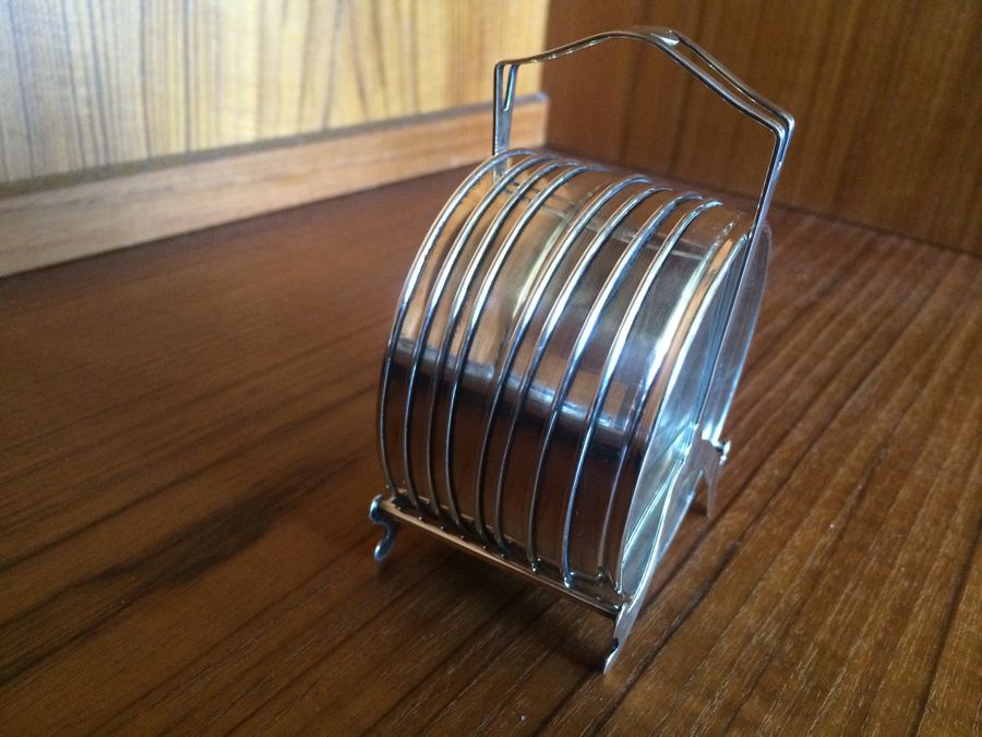 Sterling Silver & Glass Coaster Set [Photo 7]