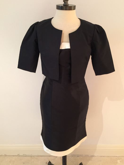 Ralph Lauren Black And White Dress Size 4 With Jacket Black Label Size 2