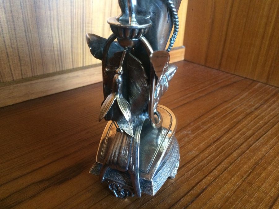 Silverplate Statue Vase with stunning Cherub and Bird [Photo 9]
