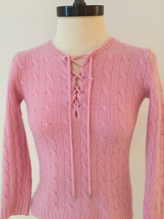 Ralph Lauren Pink Sweater 100% Cashmere Black Label Size S [Photo 1]