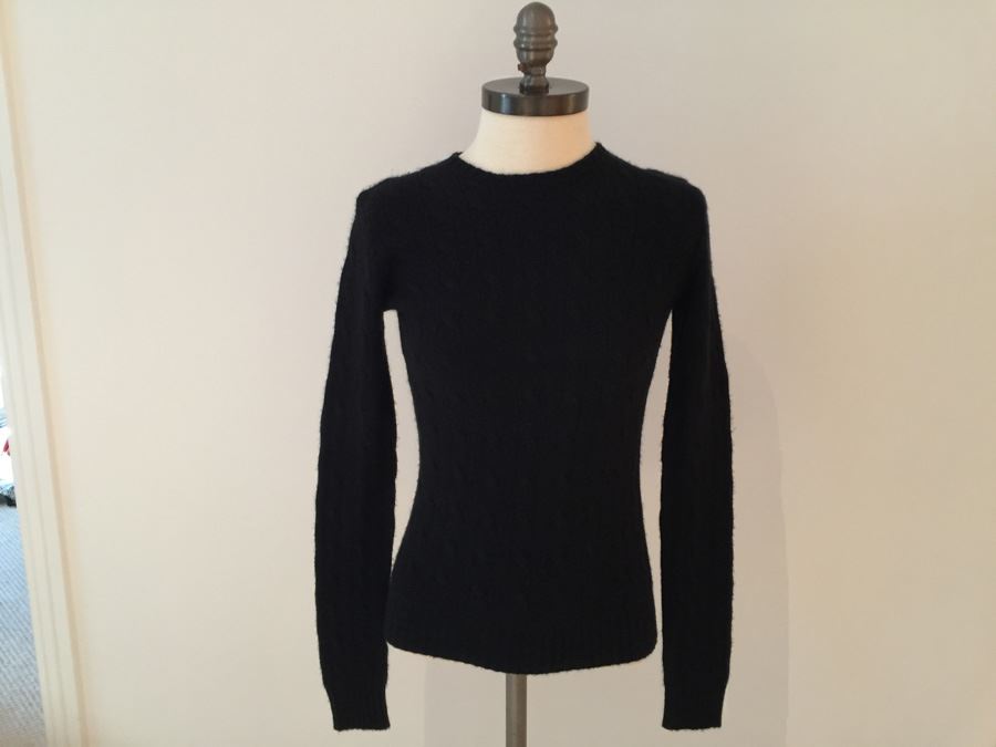 Black Ralph Lauren 100% Cashmere Sweater Black Label Slim Fit Size S [Photo 1]
