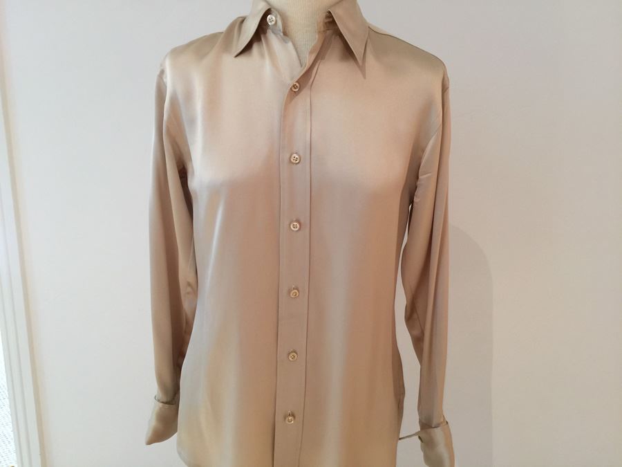 Ralph Lauren 100% Silk Button Up Shirt Size 2 [Photo 1]